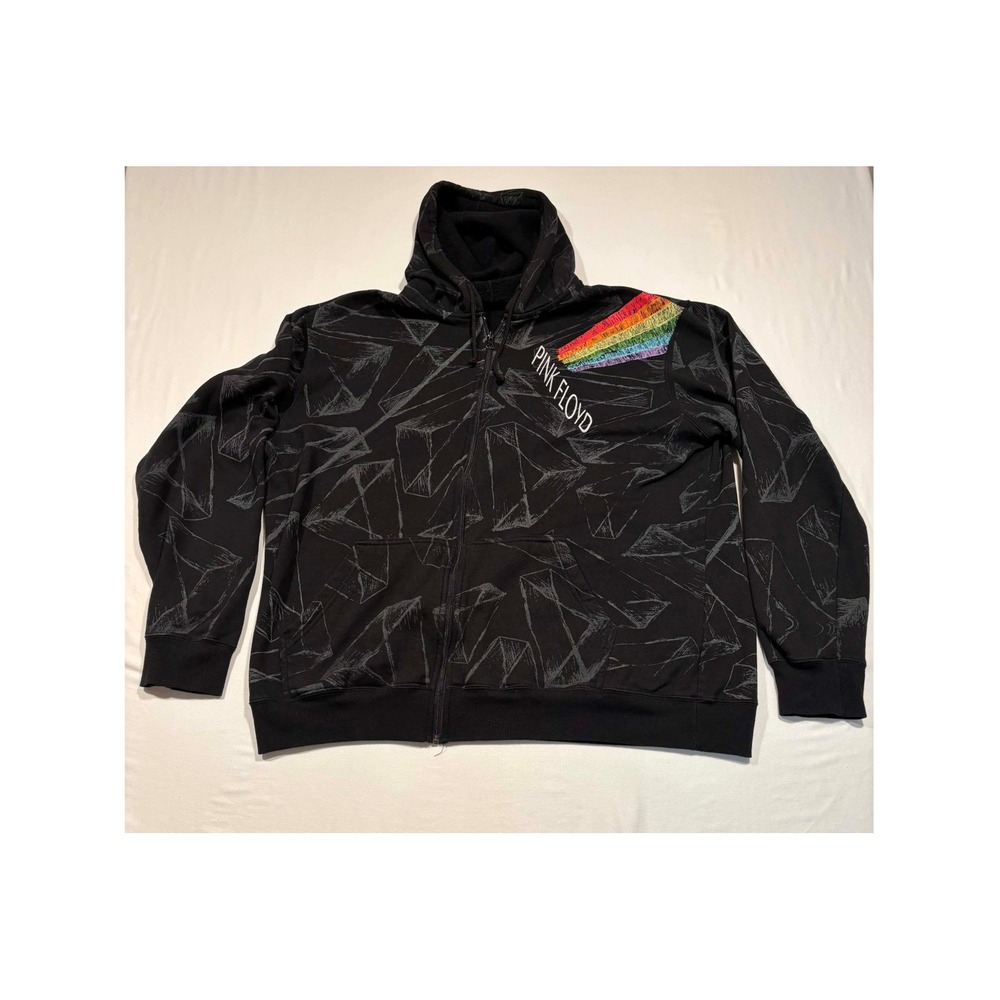 Aces & Eights‎ Pink Floyd Zip Hoodie Mens XXL Black Dark Side Prism Rock